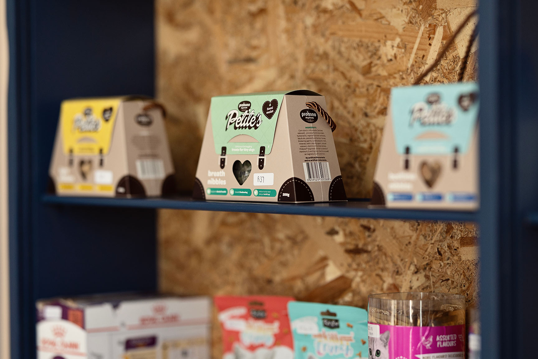 Probono Petite's dog treats and breath nibbles stocked at the Pantry and Provisions vet shop in Johannesburg.