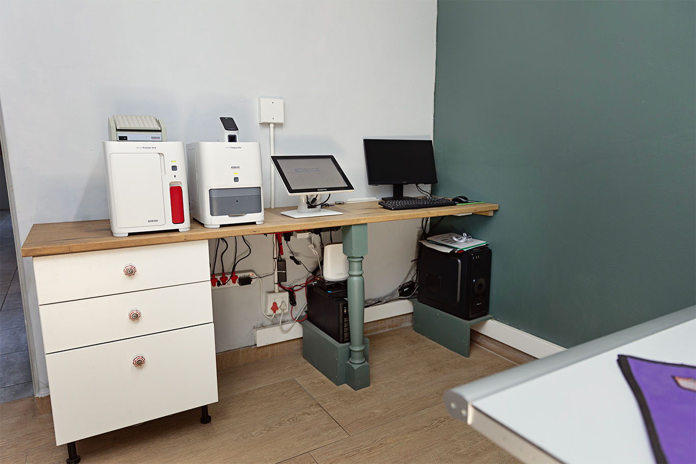 Advanced IDEXX blood testing and diagnostic laboratory equipment at The Robin House veterinary hospital in Benoni.